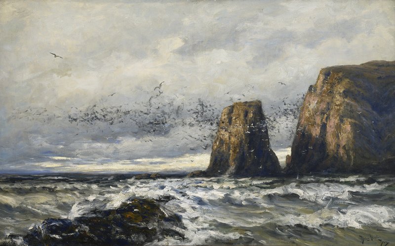 Betzy Akersloot-Berg, Vogelrots bij Gjesvaer, 1888, Museum Tromp’s Huys Vlieland, Piet Gispen, Den Haag