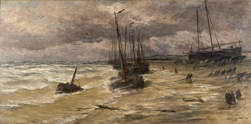 Sch. Strand met bommen en paarden_1895_Hendrik Willem Mesdag_112 HWM.jpg