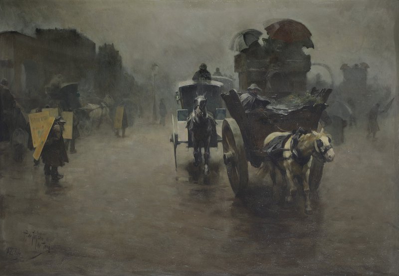 Beelddrager_DJdJ_Londen koetsjes in de mist, 1888