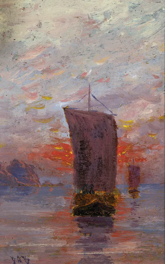 Betzy Akersloot-Berg, Middernacht, Lofoten, Noorwegen, z.j. Museum Tromp’s Huys Vlieland_Piet Gispen, Den Haag