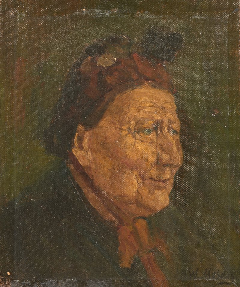 Hendrik Willem Mesdag, Portret van een oude dame, ongedateerd, olieverf op doek geplakt op paneel, 19,4cm x 16,4 cm, foto- Doro Keman-4 crop