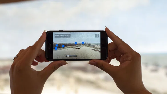 De digitale tour van het panorama op een smartphone
