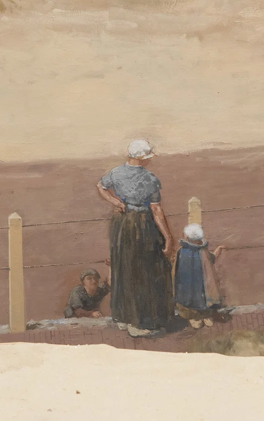 Scheveningse vrouw met kind, detail van het panorama