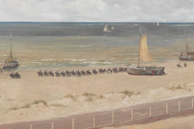 Stoet ruiters van de cavalerie - Detail van het Panorama van Scheveningen - 4