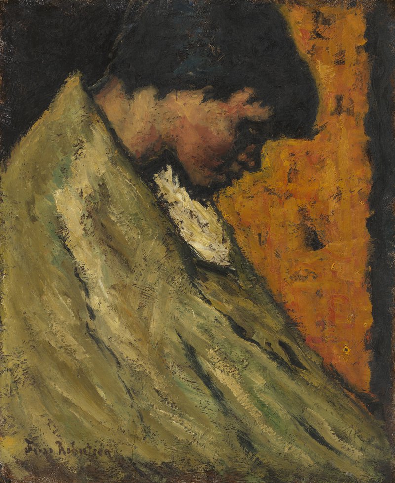 Suze Robertson, In gedachten, circa 1901-1905, olieverf op paneel